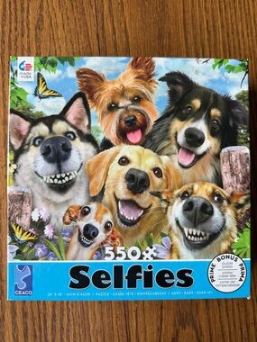 Ceaco Puzzle 550 Pieces COMPLETE Selfies Cute Smiling Dogs with Poster 2019